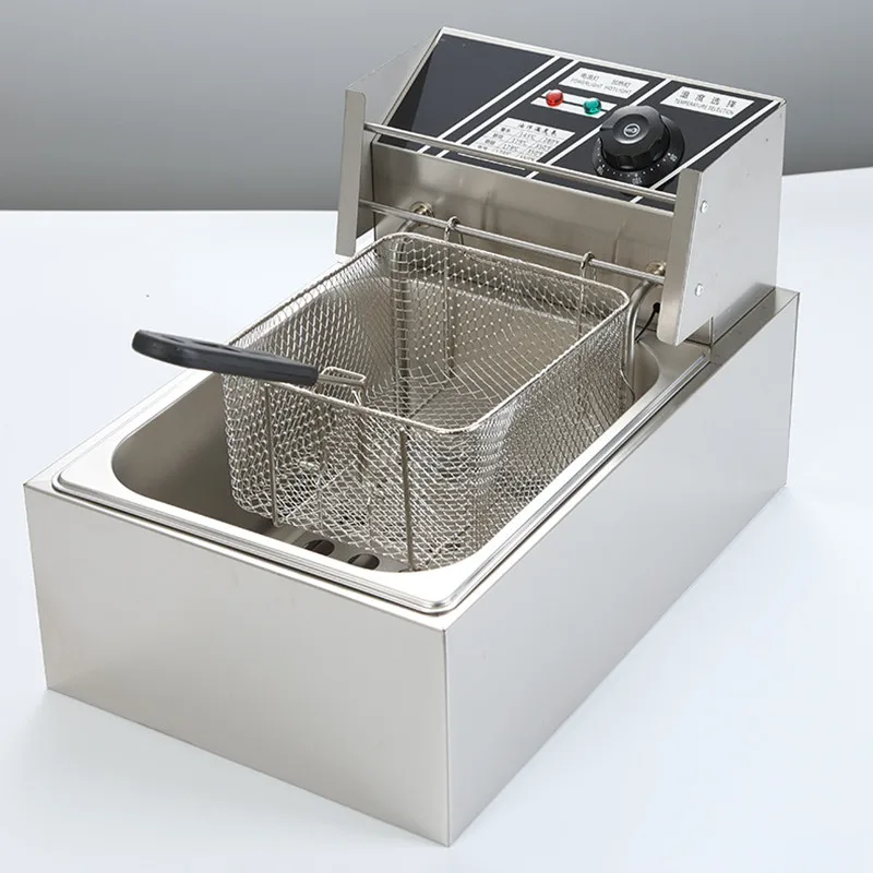 Commercial Desktop Stainless Steel Fryer, Western Kitchen French Fries Machine, Fried Chicken Frying Furnace And Electric Frying 4