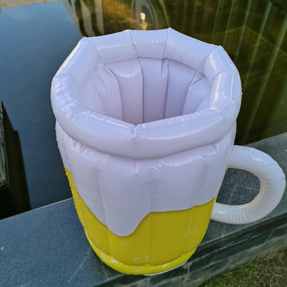 Inflatable Ice Bucket Pvc Beer Drink cold Mugs Coolers Summer Beach Water Waterproof Drinking Cup Home Bar Party Cold Mugs ice bucket