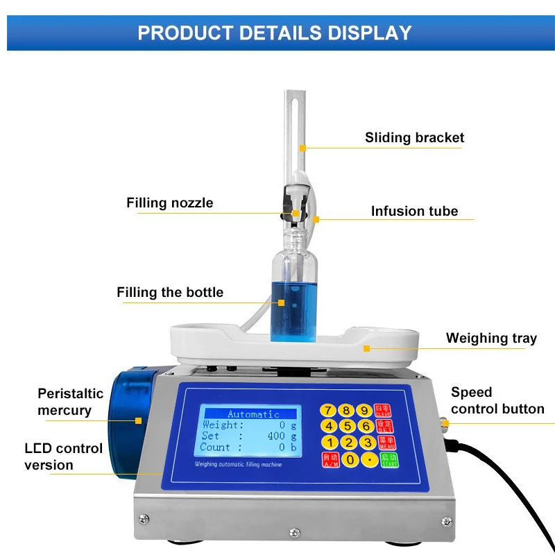 Perfume Filling Machine Peristaltic Pump For Essential Oil Filler Quantitative Weighing Liquid Nail Polish Olive Oil Fragrance