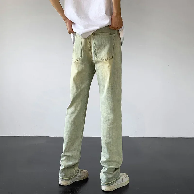 Denim retro straight leg casual pants streetwear joggers men clothing