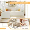 Sleeper Sofa, Sofa Bed- 2 in 1 Pull Out Couch Bed with Storage Chaise for Living Room, White Sherpa Couch Children's Sofas 5