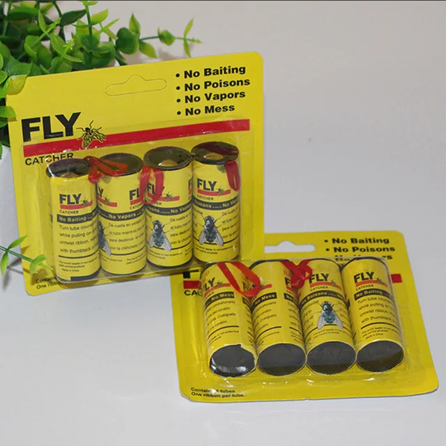 4/8/12/16Db Fly Sticky Paper Strip Erős Ragasztó Repülő Rovarhug Szúnyogok Fogó Tekercs Szalag Könnyen Használható Aa - Image 3