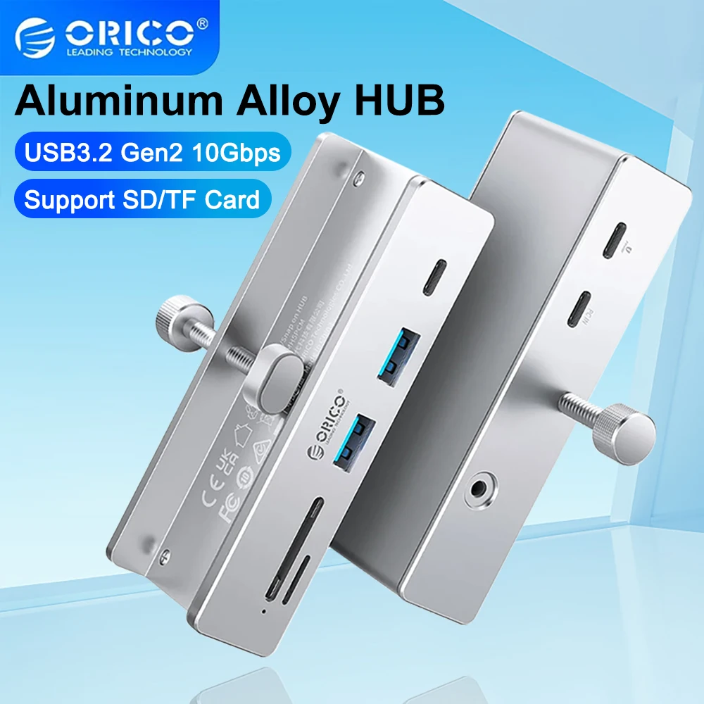 Orico-hub Usb de Super Alta Velocidade com Expansão de Energia Usb 3.2 Transmissão 10gbps Suporte Adequado sd Cartão tf para Acessórios pc