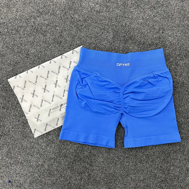 Summer Women's Shorts Stretch High-waisted Peach Tight Fitness Breathable Yoga Sports Wear Body Showing Five Quarter Pants