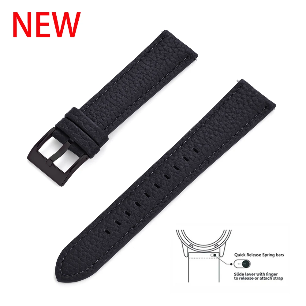 HighQualityLeatherWatchBands20mm22mmWristbandQuickRelease