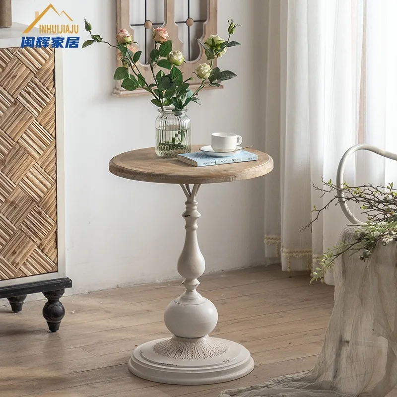 Retro Solid Wood Small Coffee Table Living Room Side Table Small Apartment Home Tea Balcony Coffee