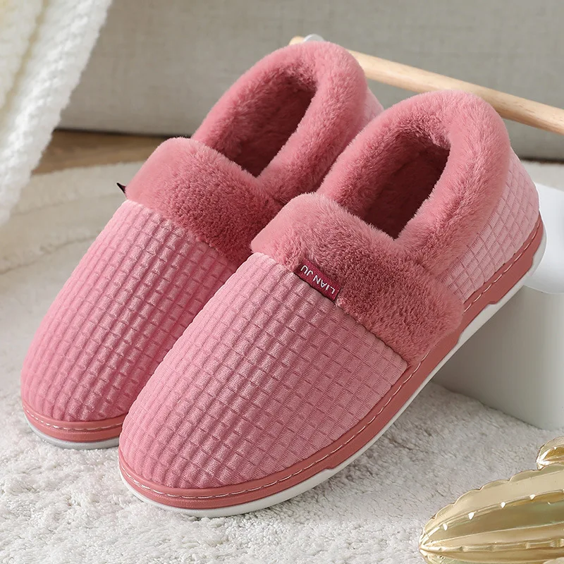 Pantofole da casa per uomo donna inverno Furry Slides femminile Indoor peluche antiscivolo camera da letto caldo maschio infradito coppie scarpe morbide