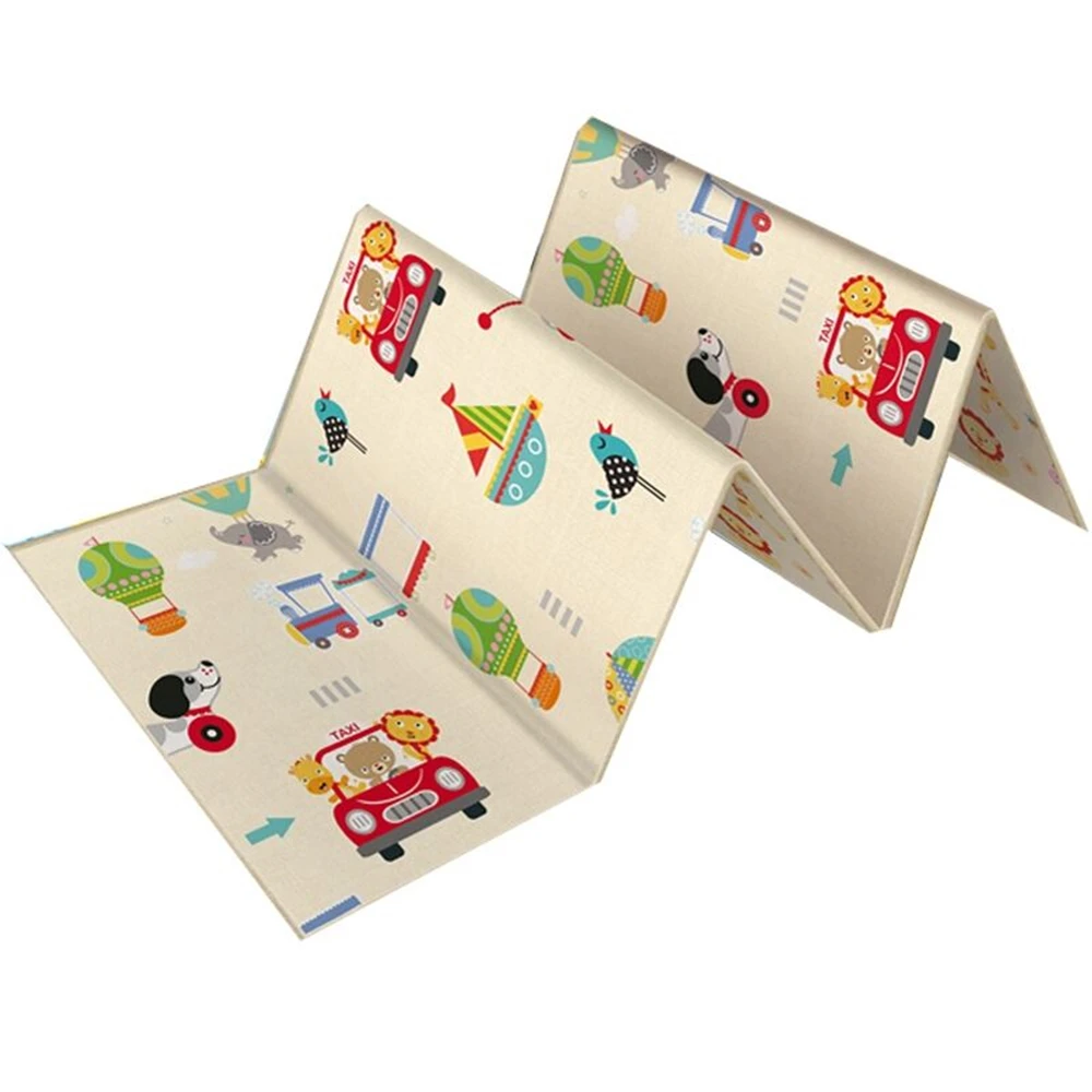 Baby Folding Crawling Activity Mat New Kids Cartoon Waterproof Crawling Game Carpet Double-sided Children's Carpet Soft Foam Pad
