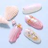 100pcs Gold Seashell Starfish Nail Charms Metal Rivets Accessories Nail Art Decorations 3D Mixed Shell Star Manicure Studs Part 2
