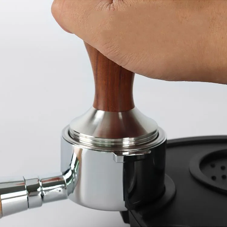 

Coffee Powder Press Screw Bottom Solid Wood Handle Stainless Steel Powder Press Hammer 58mm Coffee Machine Powder Hammer