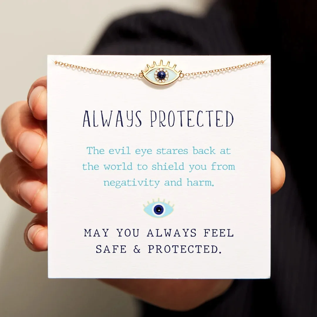 Always Protected Enamel Evil Eye Bracelets On Hand for Women With Gift