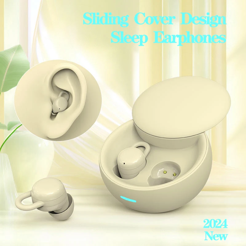 

SK TWS Sleep wireless headphones bluetooth headset invisible earbuds Dual noise reduction with mic earphone Sliding Cover Design