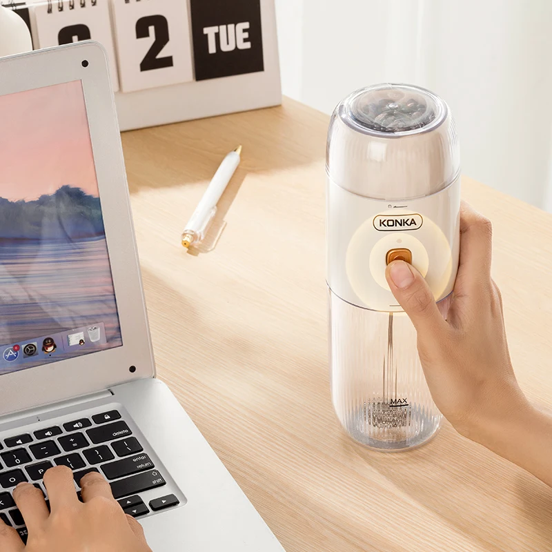 KONKA New Electronic Milk Frother For Making Latte Electric Conical Burr Coffee Mixer Coffee Bean Grinding For Home Kitchen 6