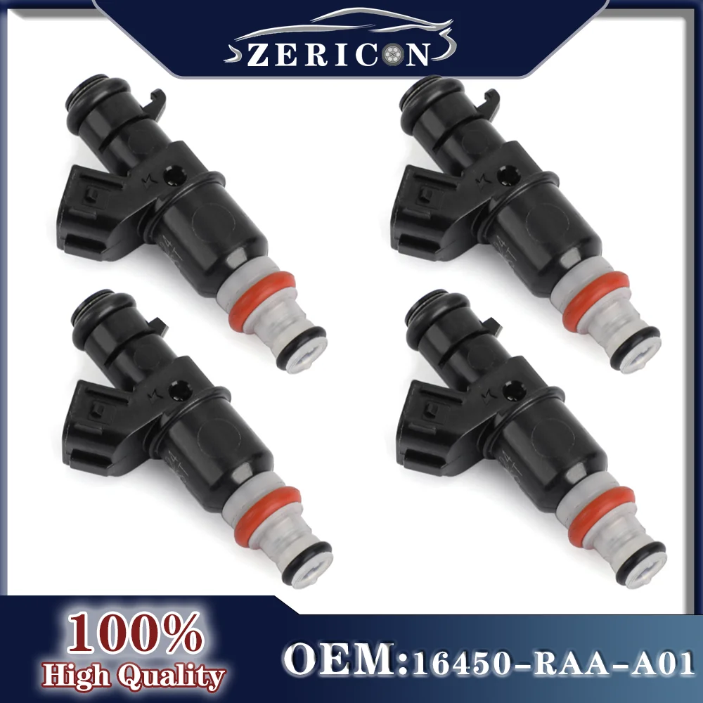 4Pcs 16450 RAA A01 Fuel Injectors New for Honda Accord CRV 2.0L 2.4L 2003 2007 16450RAAA01 842