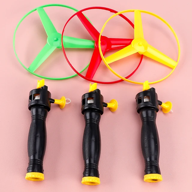 6pcs Flying Disc Propeller Toys Kids Helicopter Pull String Flying Saucers Children Outdoor Games Dog Pet Chaser Supplies 1