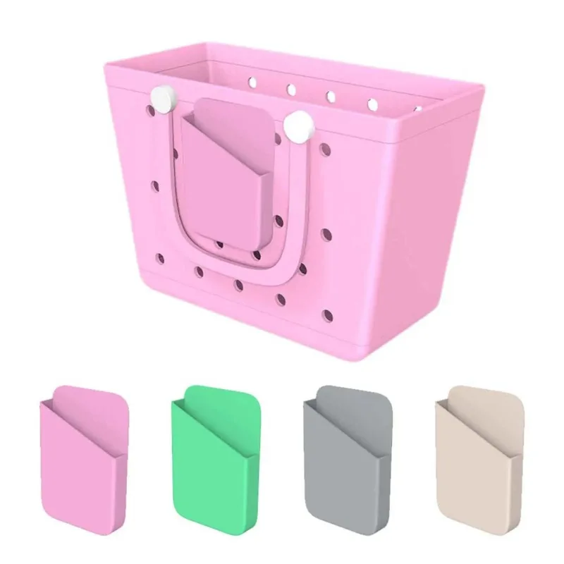 Fashion Soft Reusable Phone Insert Case Compatible Rubber Beach Tote Bags Silicone Phone Holder for Bogg Bag Mobile Phone Box