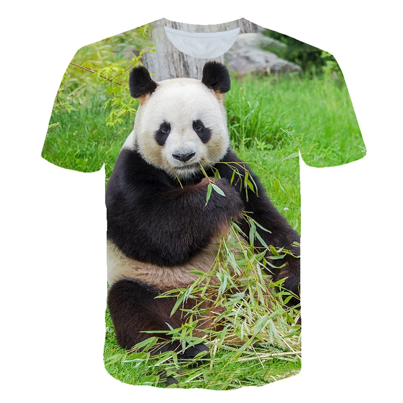 

kawaii panda TShirts Animal 3D Print Streetwear Casual Fashion Oversized Round Neck T Shirt Kids Boy Girl Tees Tops Clothing
