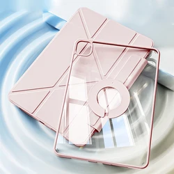 Ultra-Slim Magnetic Trifold Stand Case for Pro 12.9 5th 6th Gen (Pink)