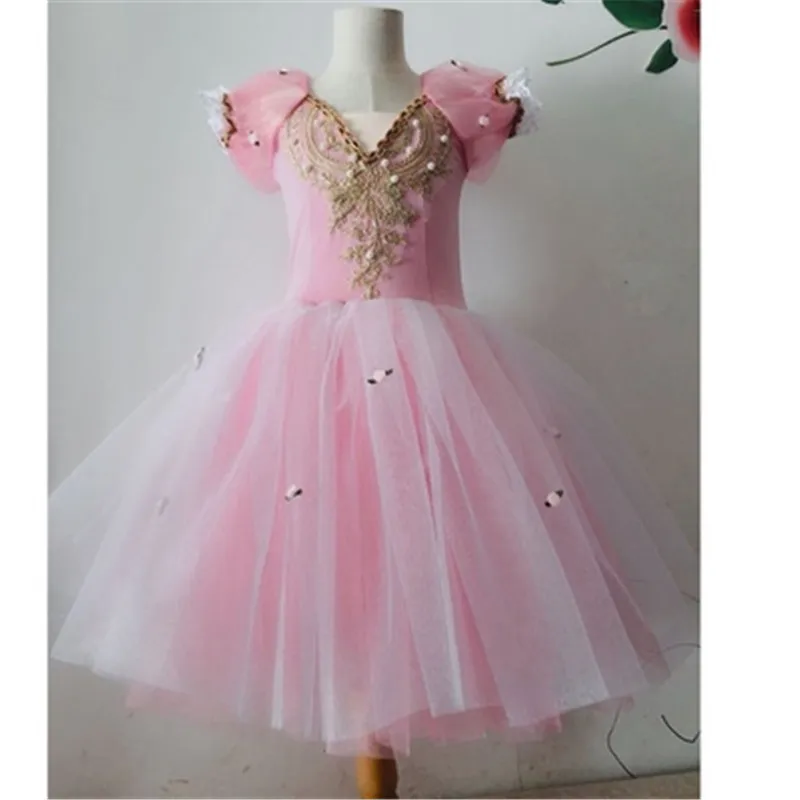 

pink color gauze skirt for ballet dancing Girl Swan Lake modern dance skirt Children's Tutu grading contest costumes