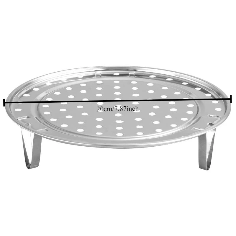 Steamer Rack with Removable Legs, Multipurpose Stainless Steel Steam Tray & Bread Stand for Pots, Pressure Cookers(20cm)