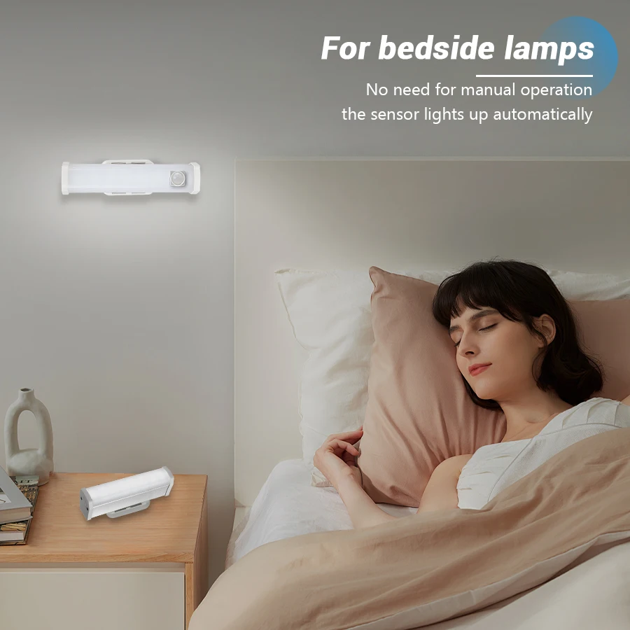 Description Picture 5 of item2PC Night Light Motion Sensor Lamp Wireless Under Cabinet Light For Cabinet Bedroom Wardrobe Indoor Lighting USB Night Lantern