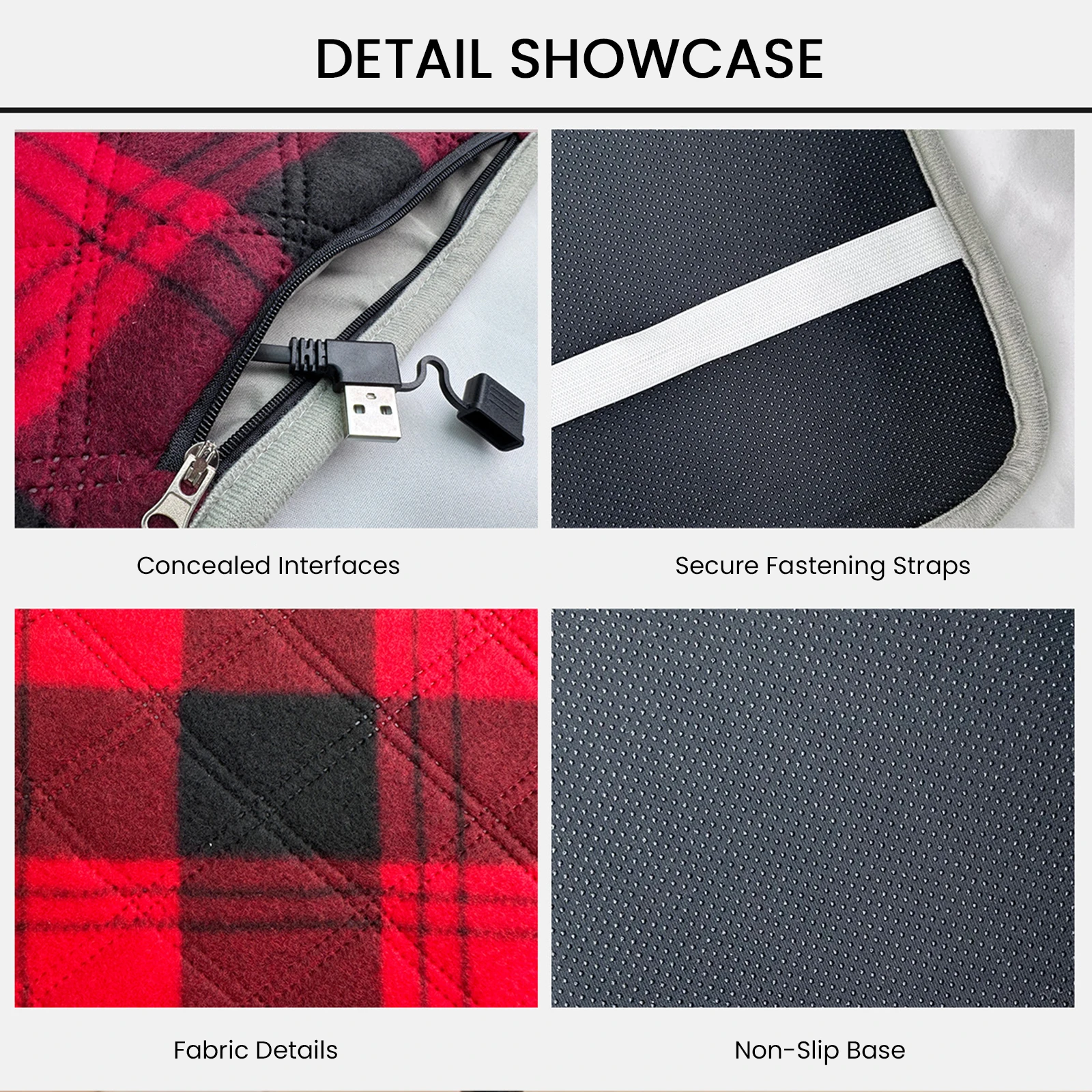 5V USB Heating Pad Foldable Seat Warmer 3-Level Temperature Heated Cushion Cold Resistant Heated Pad Outdoor Camping Seat Mat