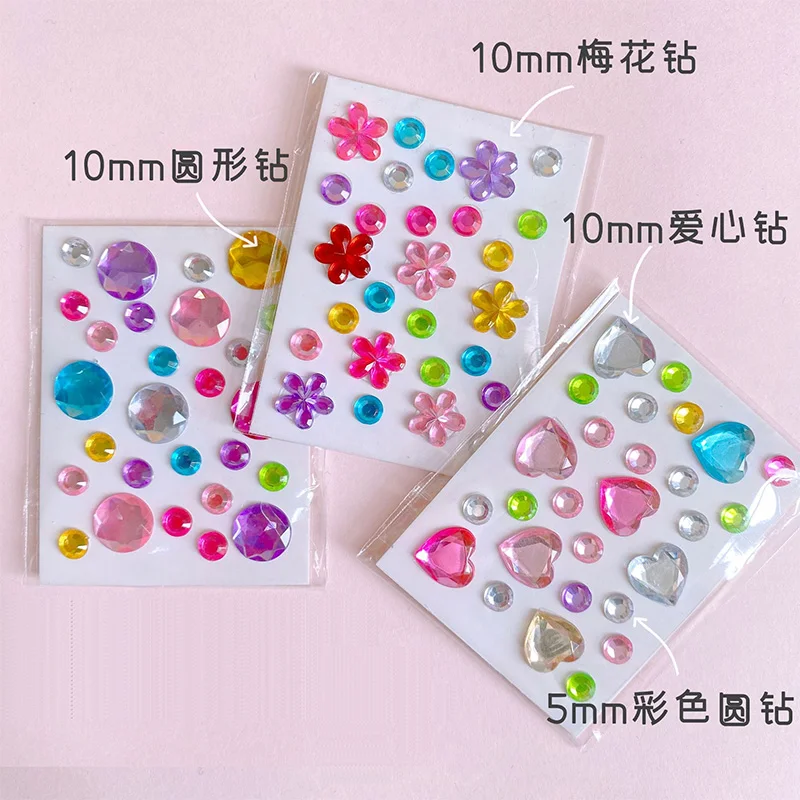 8 Fogli Gemme Autoadesive Per Artigianato - Strass Acrilici Colorati, Forme Varie, Fai Da Te Per Bambini E Decorazioni