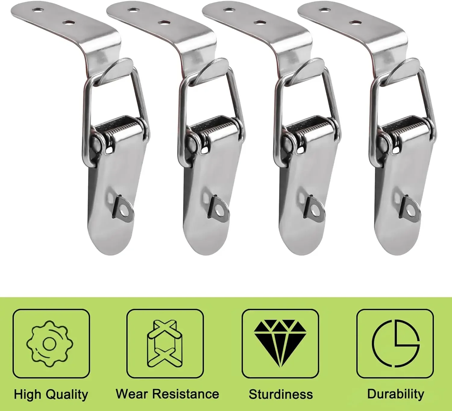 90 Degree Hook Lock Bolt Spring Loaded Draw Toggle Latch Clamp 4pcs for Door Drawer Toolbox Closet Cabinet Case toggle latches furniture hardware decorative latches