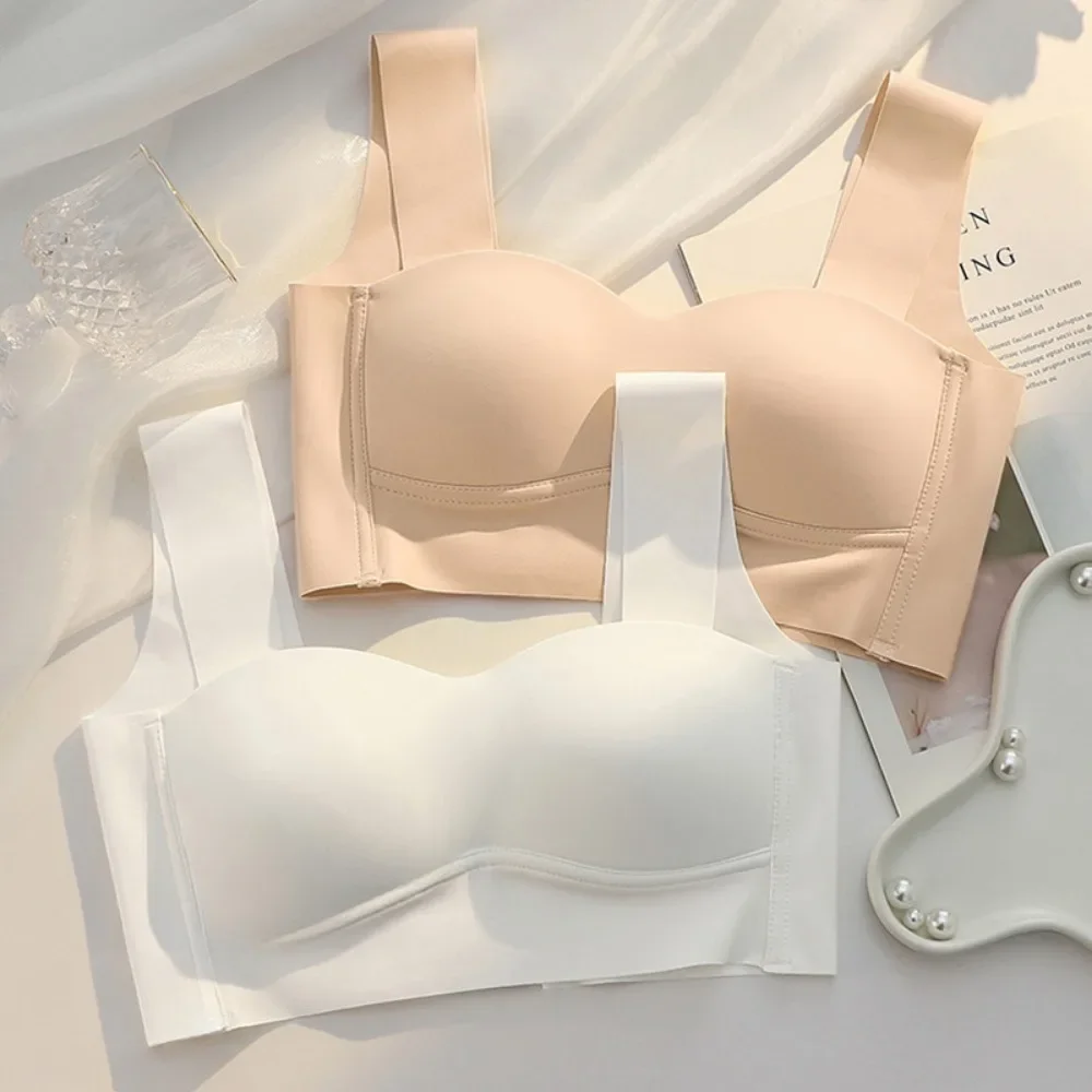 Women Lingerie Bra Women Seamless Ice Silk Bra Removable Chest Pad Lifting Bralette Underwear No Steel Ring Breathable Push Up Yoga Vest Bras