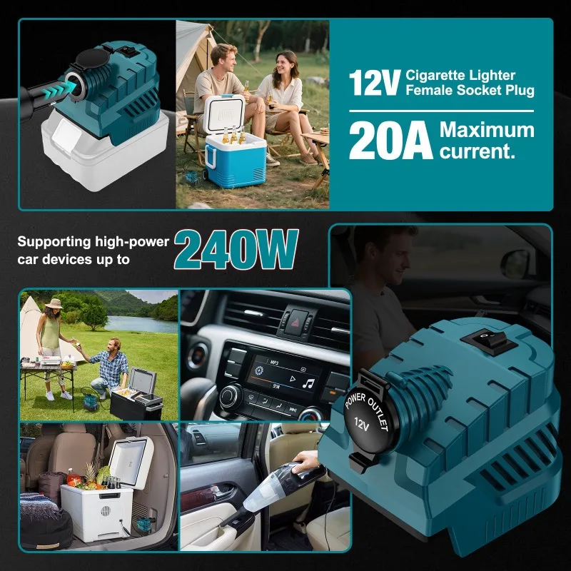 18V 배터리 자동차 차량용 냉장고 (마키타 전원 공급 240W 시거잭 인터페이스..