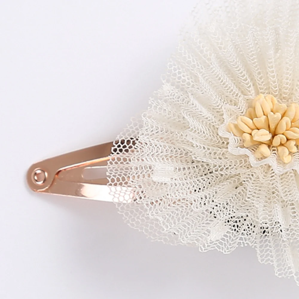 6Pcs/Lot Baby Floral Hairpin Mesh Flower Hair Clip For Kids Girl Cute Princess Handmade Barrettes Children Hair Accessories 6
