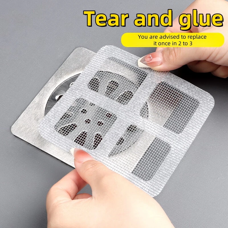 Shower Drain Cover Disposable Hair Catchers for Shower Mesh Shower Drain Covers Floor Sink Strainer Filter Mesh Stickers Bathroom Accessories