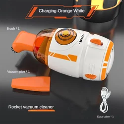 Compact USB - Charging Desktop Vacuum Cleaner with Night Light Feature (Orangee - USB Charging)
