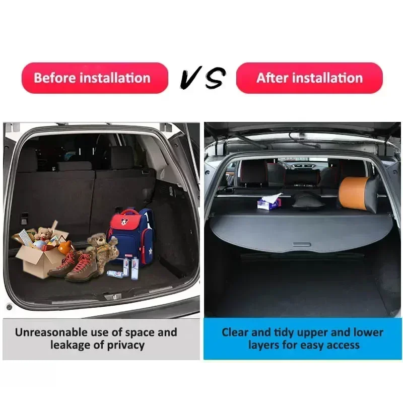 Auto Trunk Cargo Cover for Nissan X-Trail X Trail XTrail T31 2007-2013 2012 2010 Rear Boot Curtain Tray Retractable Anti-peep