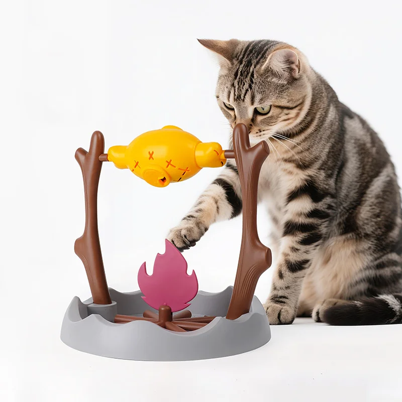 Cat and dog toys roasted chicken leg 360&deg; rotating food hiding and feeding device slow-moving feeder educational items