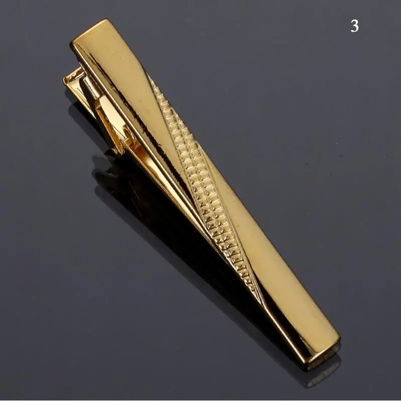 Tie Clip Classic Simple Style Pin Clasp Bar Gold Color Male Business Necktie Clip Clasp Metal Men Jewelry Accessories