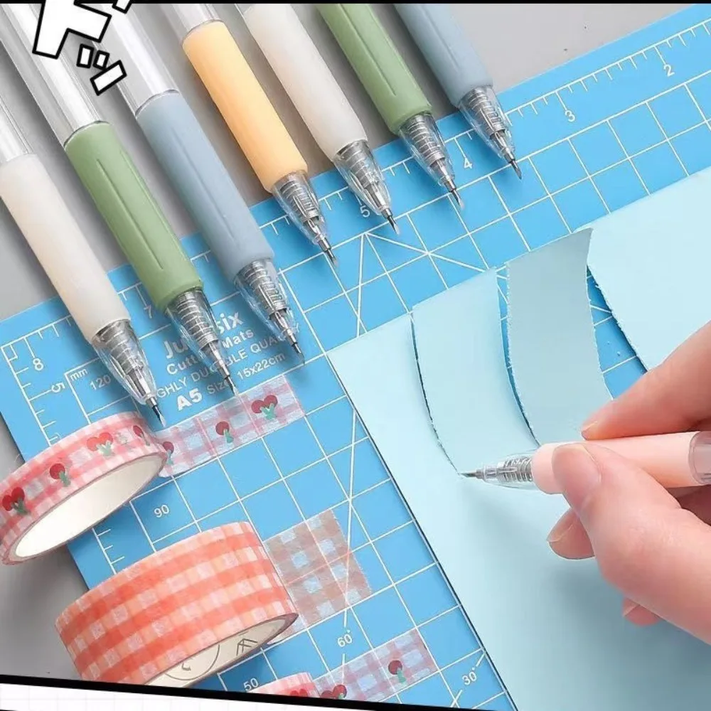 창의적인 컷팅 펜 나이프 DIY 공예 학생용 유틸리티 나이프 펜 테이프 커터 펜 학생용