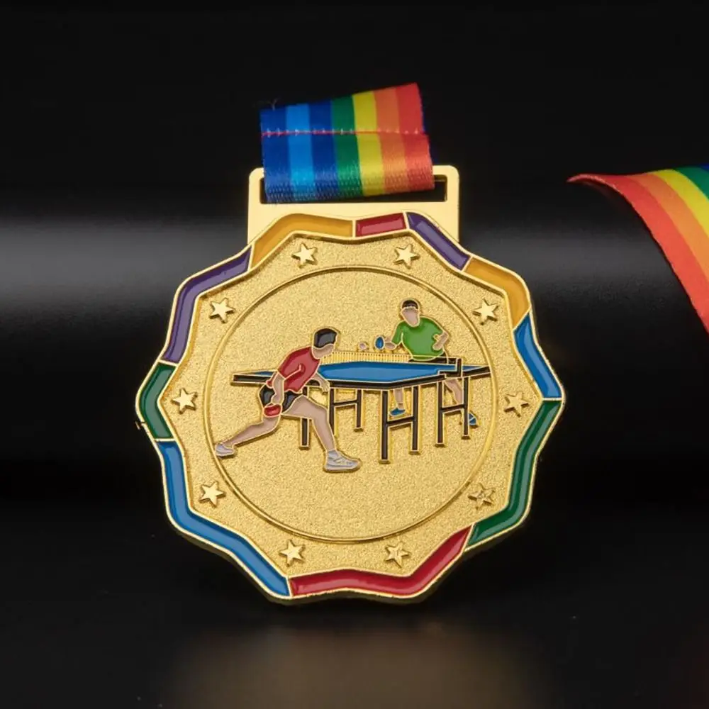 1pc Metal Gold Award Medals Winner Reward Badge Competitions Prizes Encourage Badge Games Souvenir Sport Competition Supplies