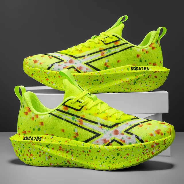 Men's Breathable Road Running Shoes - Shock-Absorbing and Wear-Resistant Soles, Eva Cushioning Pads, Lightweight Low-Top Sneakers with Striped Design, Suitable for Gym, Jogging and Everyday Wear, Stylish Sporty Style, with Eva Cushioning