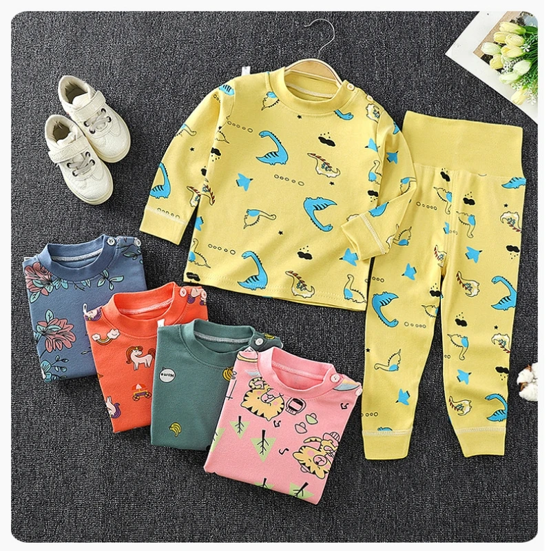

Baby Girl Set Autumn Winter Children Underwear Pure Cotton Baby Boys Clothes Long Sleeved Pants Baby Pajamas Home Clothes