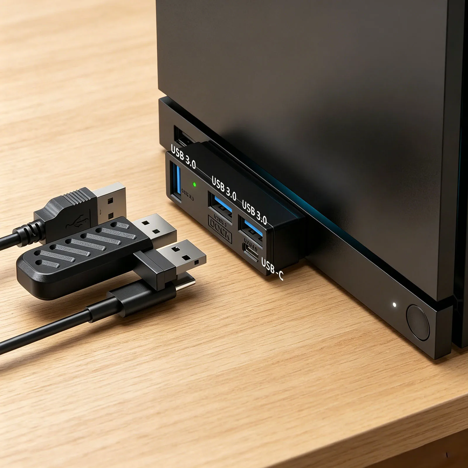 스팀 머신, 플레이스테이션 5, PC, 노트북용 4 in 1 멀티 플랫폼 확장기, 휴대용 허브, 5Gbps, 플러그 앤 플레이, 표시등 및 파우치 포함