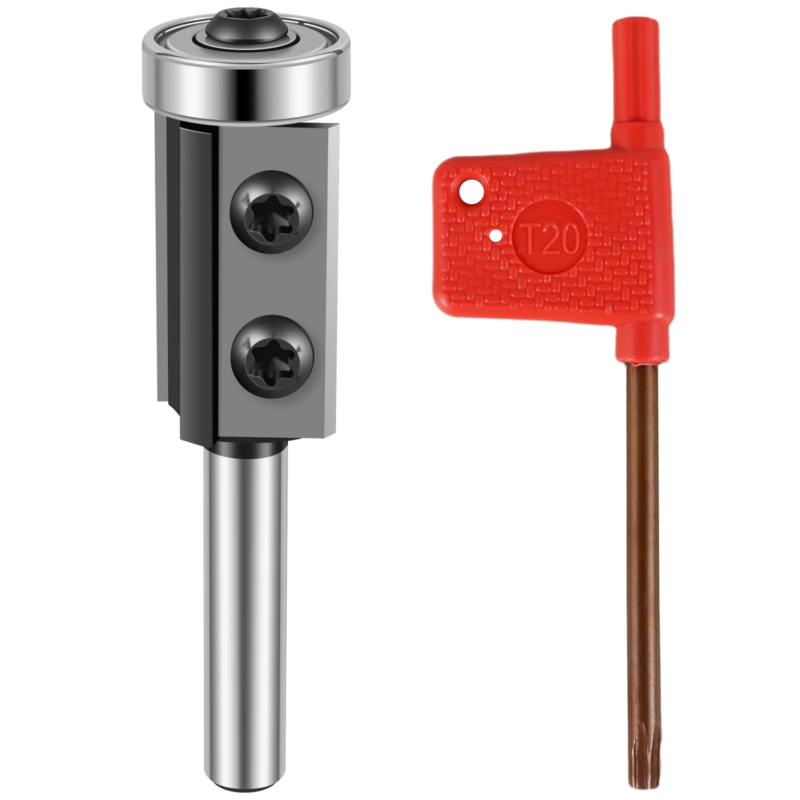 

Woodworking Milling Cutter Alloy Reversible Plate Flush Trimming Cutter Durable Double Edged Upper Bearing Trimming Cutter