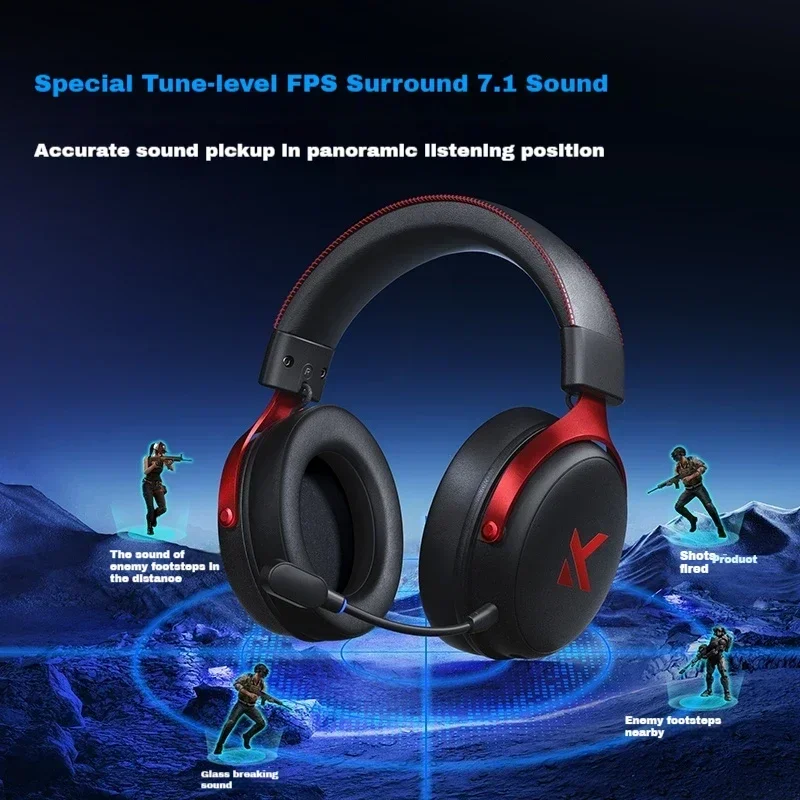 MCHOSE V9 Pro Music Gaming Headphones 3-mode Wireless Noise Reduction Mic Custom Music Office Earphone E-sport Pc Accessories 4