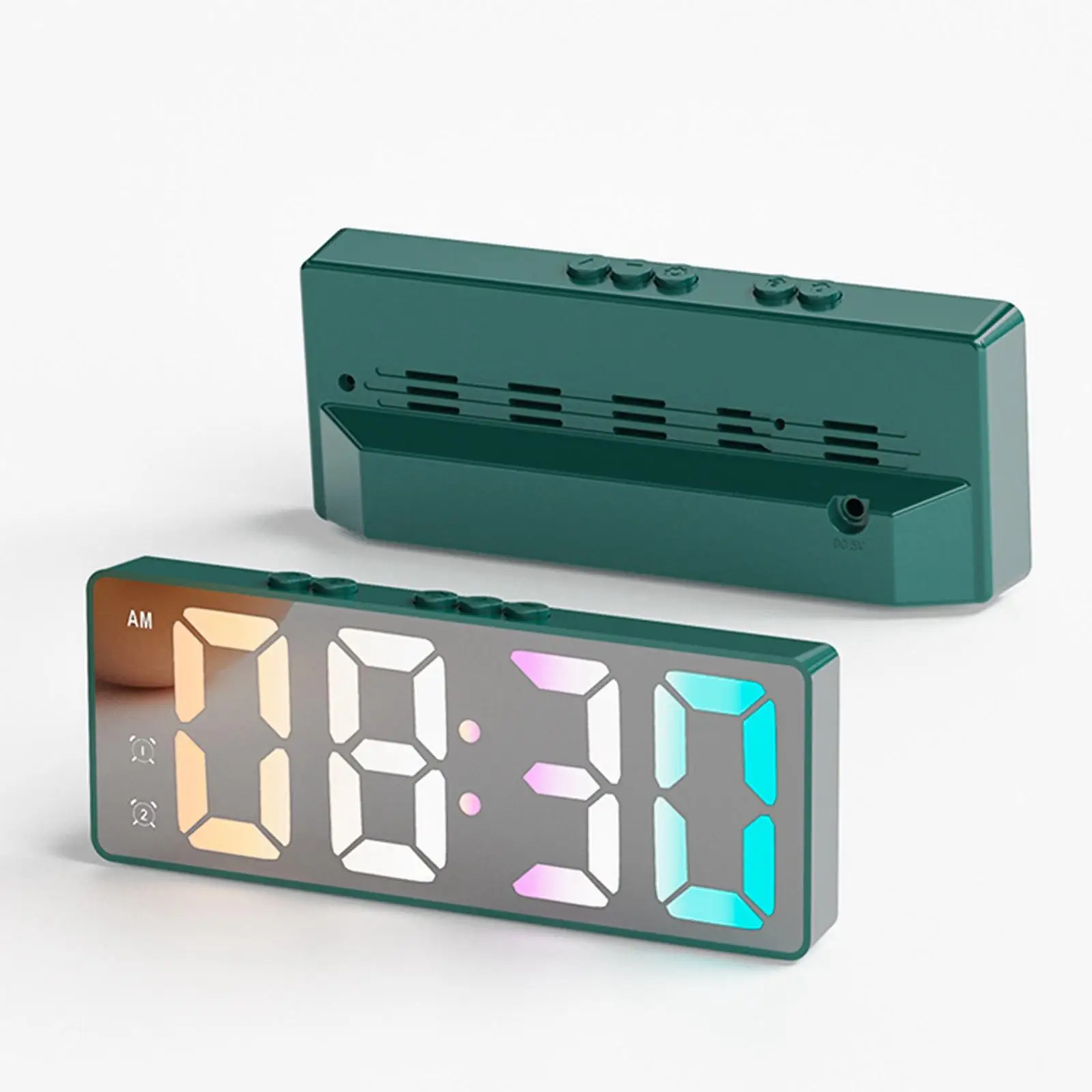 16cm Digital Alarm Clock Bedside Clock Battery Powered with Dual Alarm Temperature Display for Home Office Multifunctional