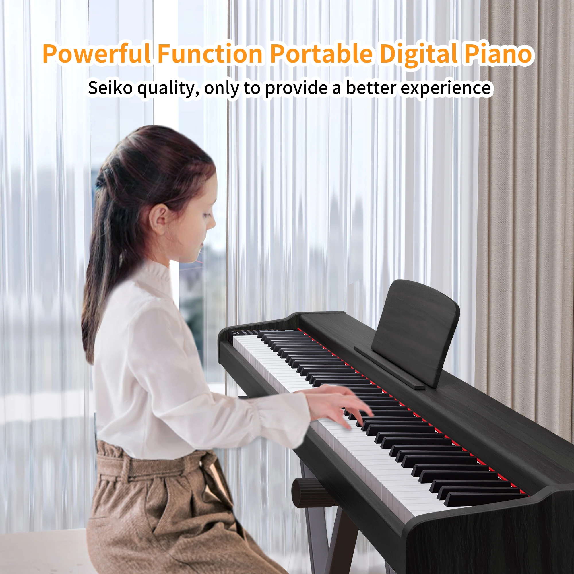 Portable Electric Piano Keyboard Piano 88 Keys Musical Keyboard 88 Key Electronic Electric