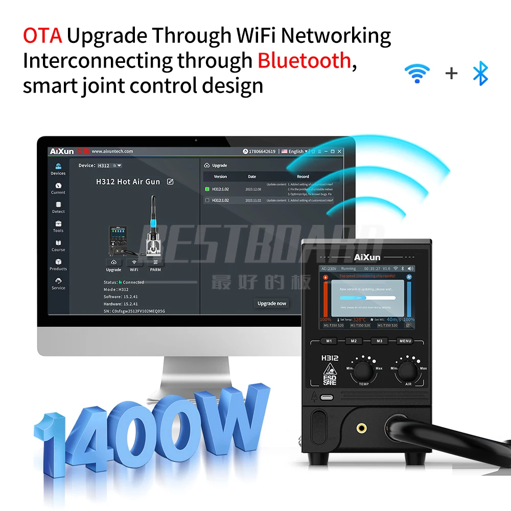 Stazione Rilavorazione Aria Calda Quick 861 Pro - 1000W, Digitale, Per Saldatura SMD E Dissaldatura - 2