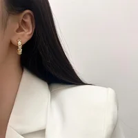Vintage CC Design Stud Earrings for Women Korean Fashion X Cross Zircon Earring Engagement Jewelry Gifts Wholesale - Image 2