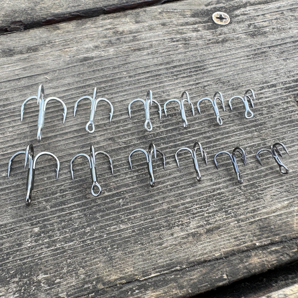 GOBAIT 30 Stück Drillingshaken 8 # -18 # Kleiner Winkel-Hochkohlenstoffstahl Rostfreier Scharfer Pesca-Köder Karpfenangel-Set Angelzubehör-Box mit Angelhaken – Detail 9