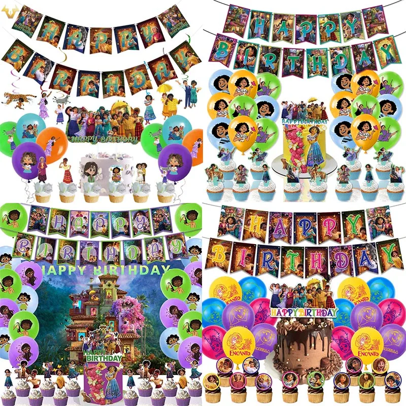 

Various Styles Cartoon Encanto Theme Party Decoration Supplies Party Disposable Tableware Plate Cup Girl Kid Gift Baby Shower