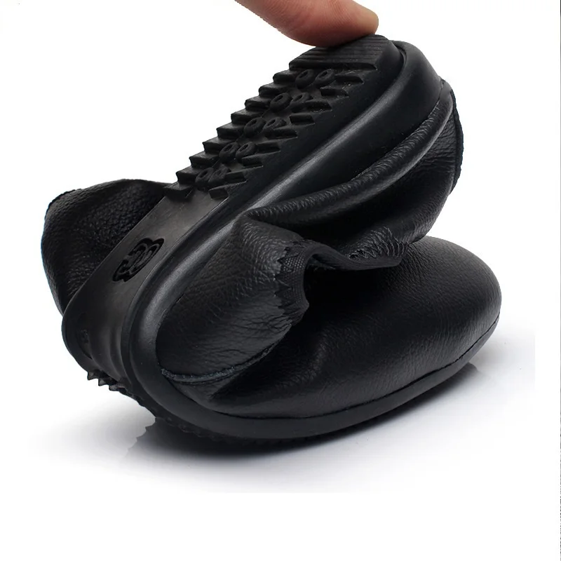 Spring and Autumn Soft Leather Flat Heel Casual Single Shoes Women's Breathable Walking Shoes Mother Shoes Plus Size 34-43